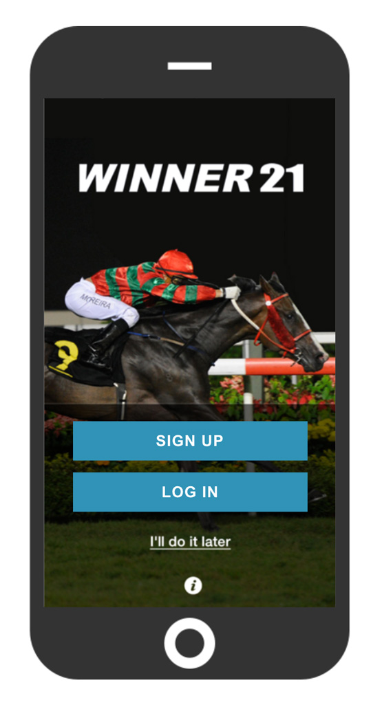 Home page of a horse racing information & community app